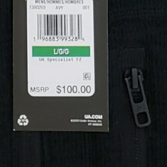 New w/ Tags Under Armour Mens Full Zip EU Specialist Jacket Size Large - Picture 3 of 7